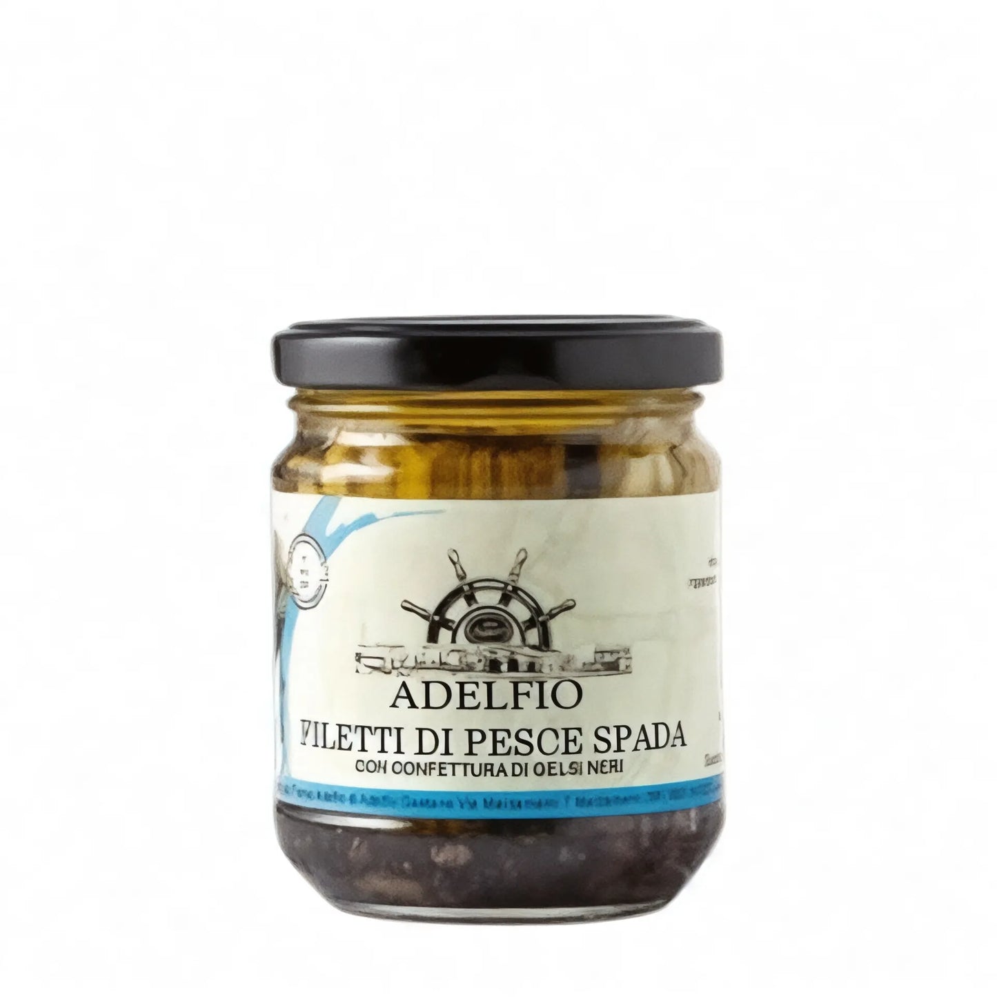 Filetti di pesce spada con confettura di gelsi neri in olio di oliva