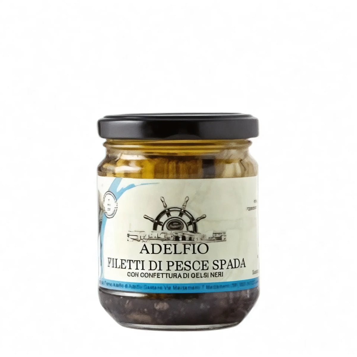 Filetti di pesce spada con confettura di gelsi neri in olio di oliva