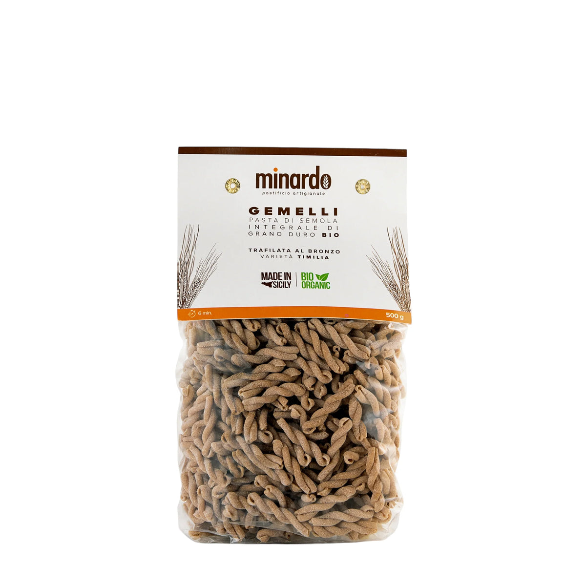 Gemelli di grano duro antico integrale Timilia bio