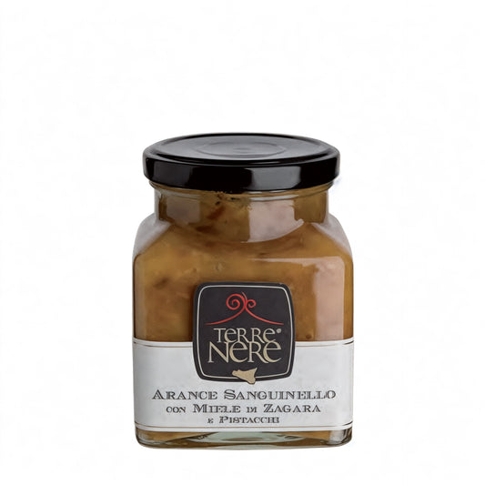 Marmellata di arance sanguinello con miele di zagara e pistacchi (Terre Nere)