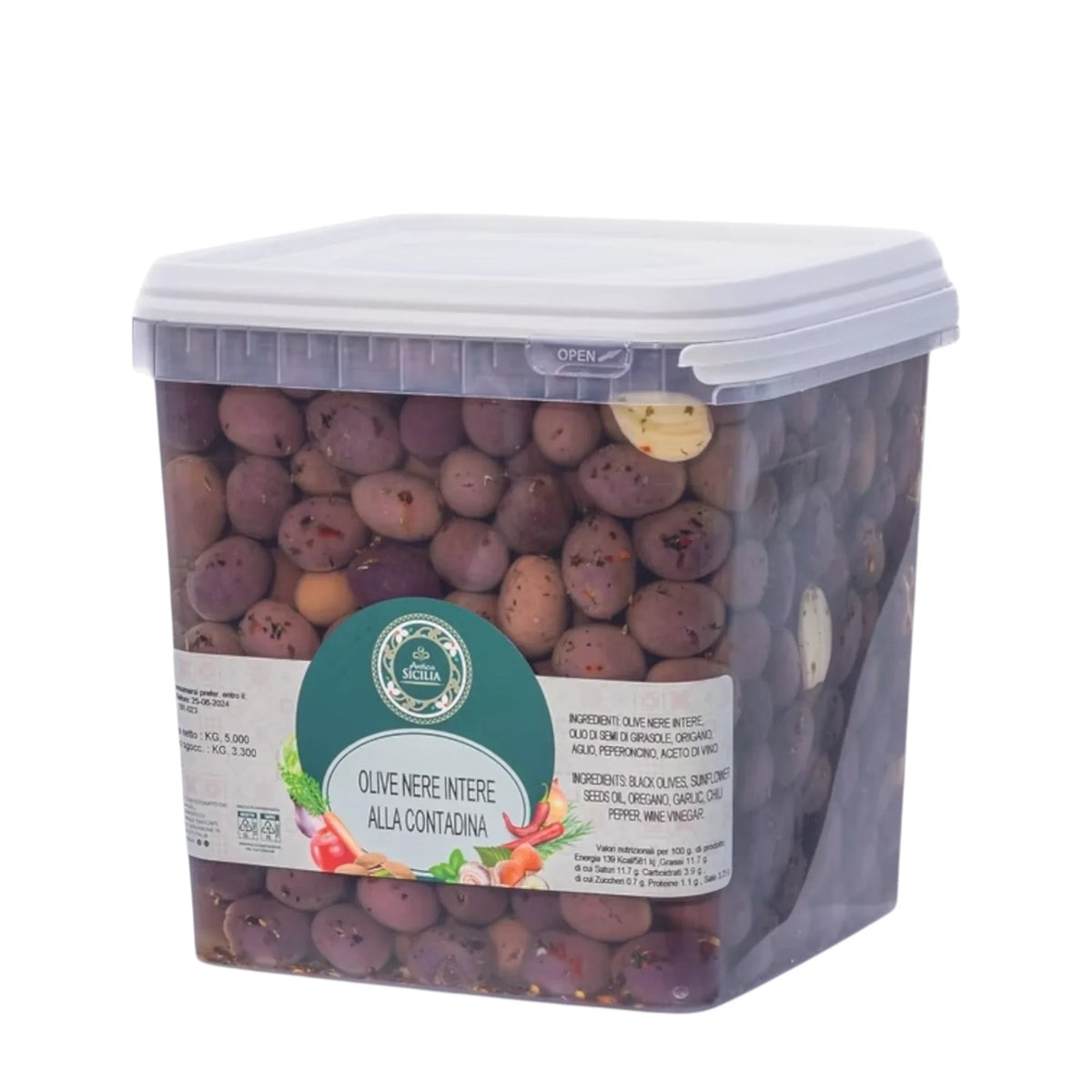 Olive nere intere alla contadina