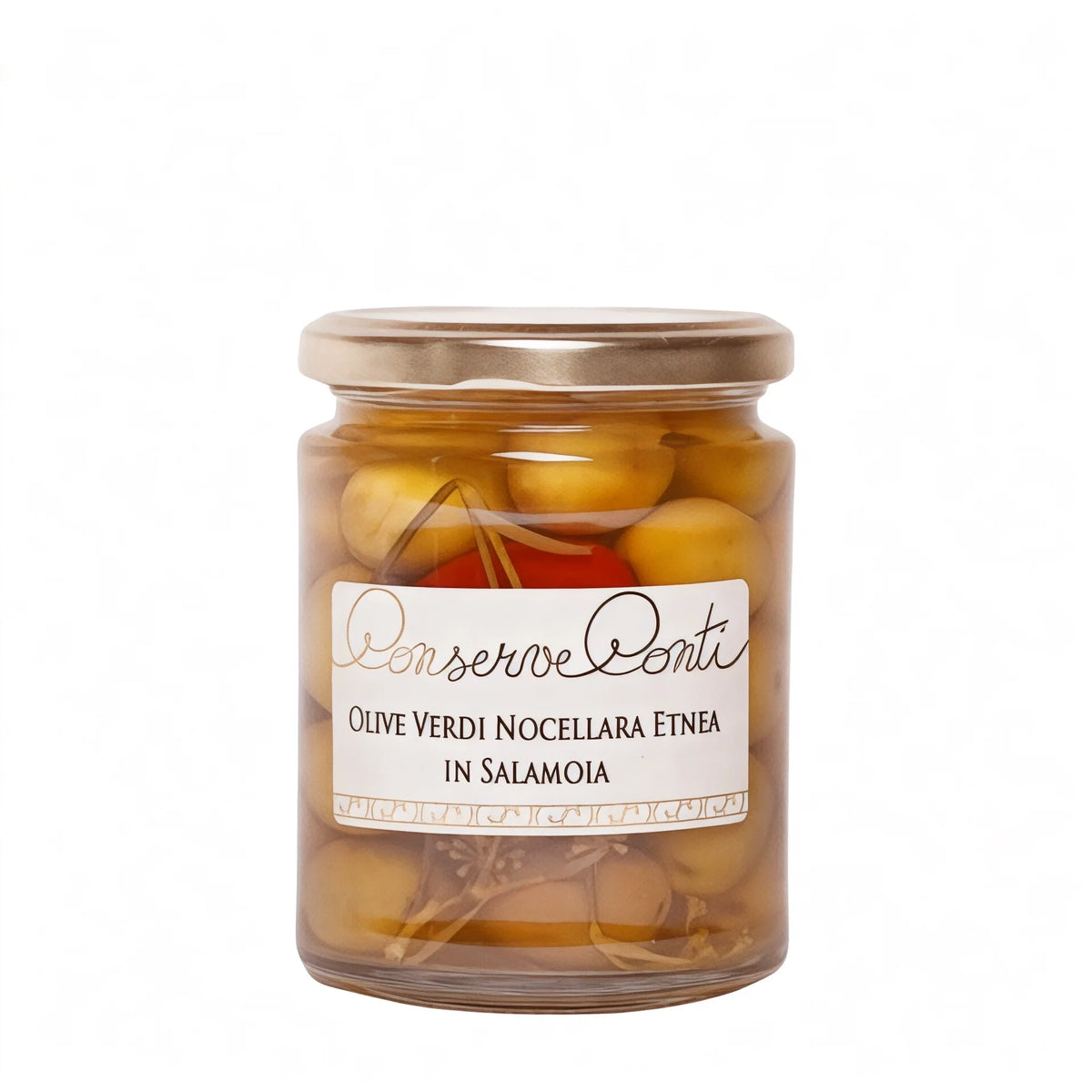 Olive verdi "Nocellara Etnea" dolcificate in salamoia