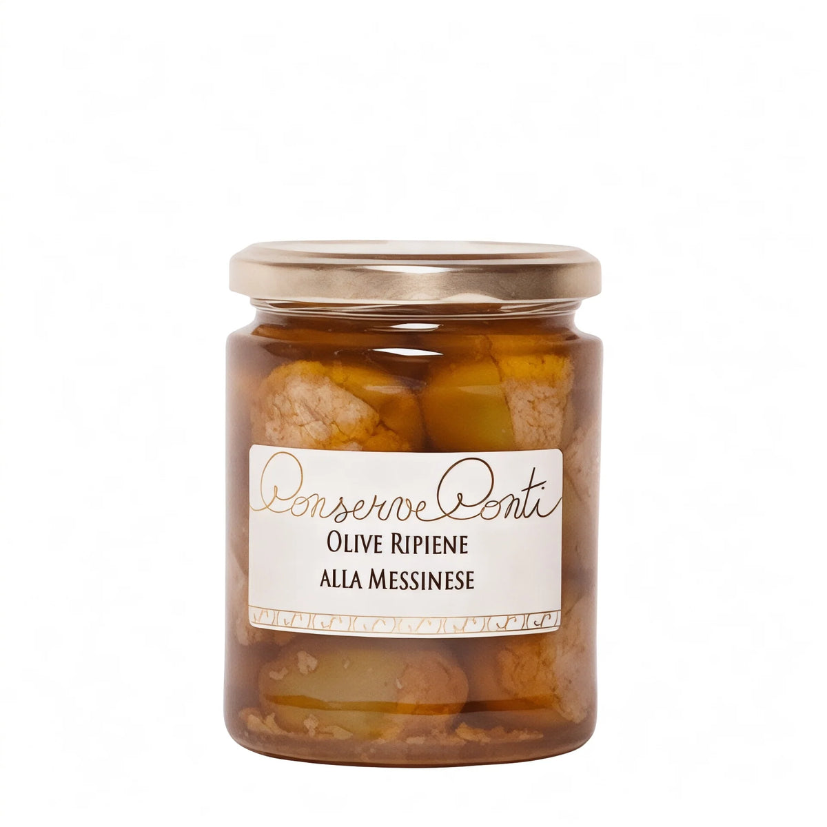 Olive verdi ripiene alla messinese in EVO