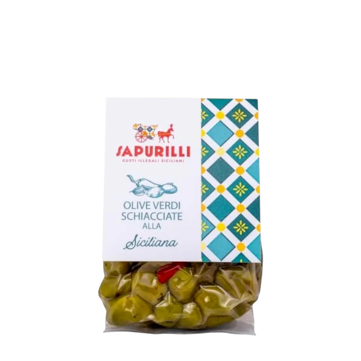Olive verdi schiacciate alla siciliana Sapurilli