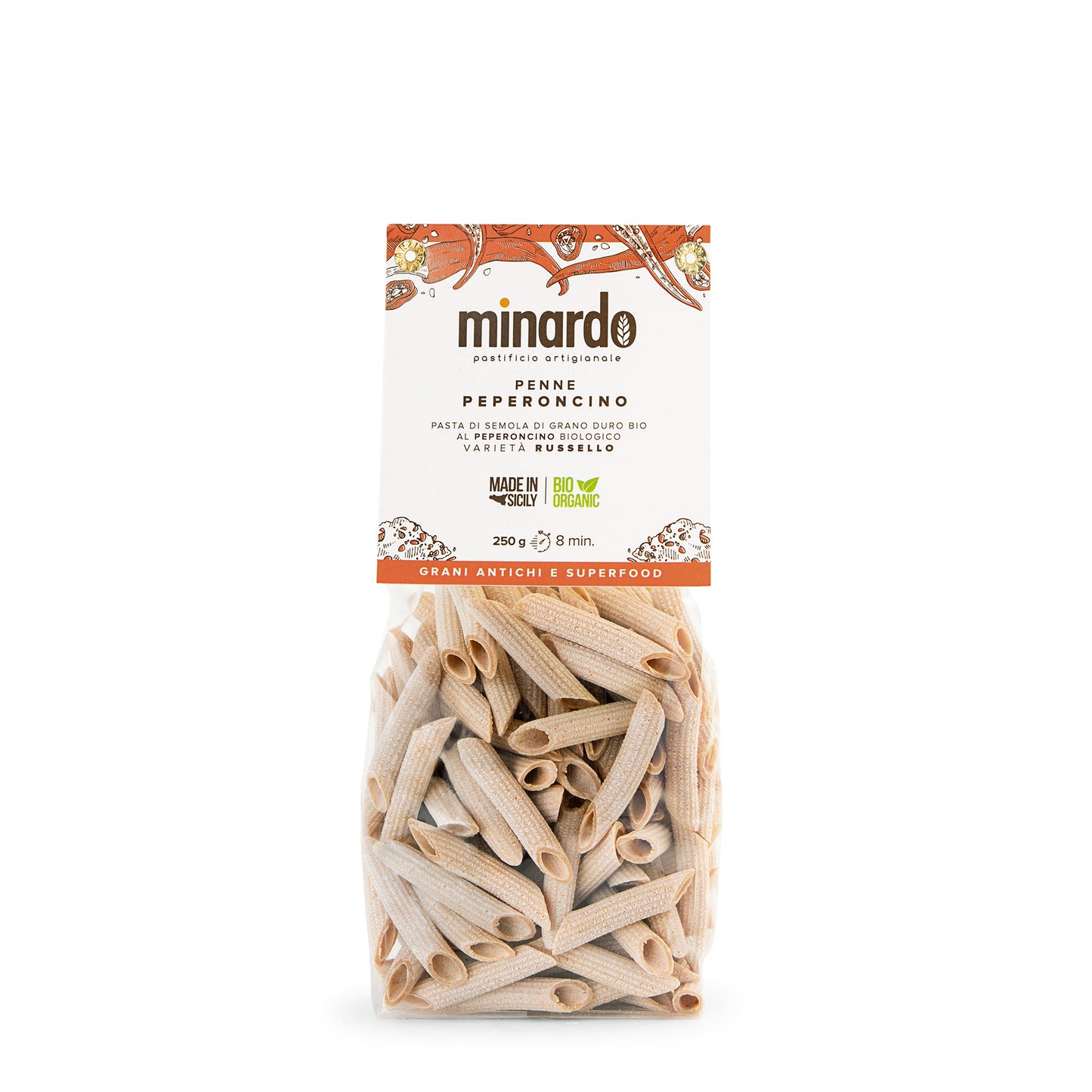 Penne al peperoncino con grano duro antico Russello bio