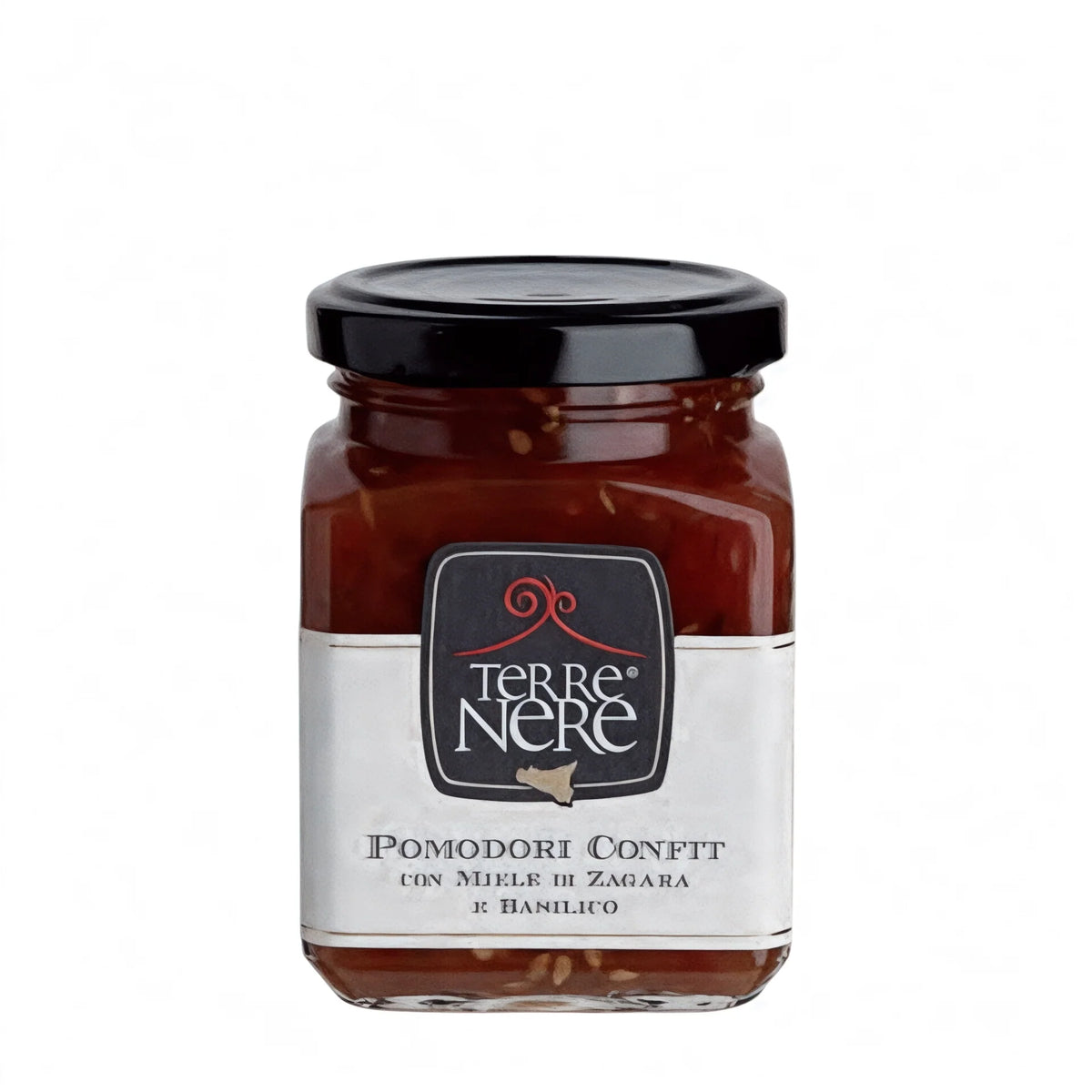 Pomodori confit con miele di zagara e basilico (Terre Nere)