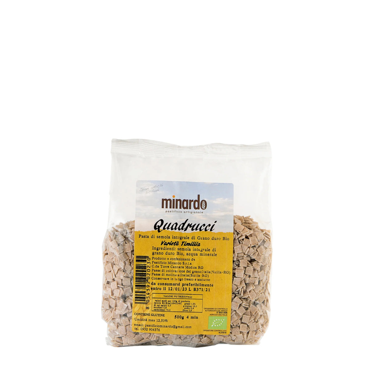 Quadrucci di grano duro antico integrale Timilia bio