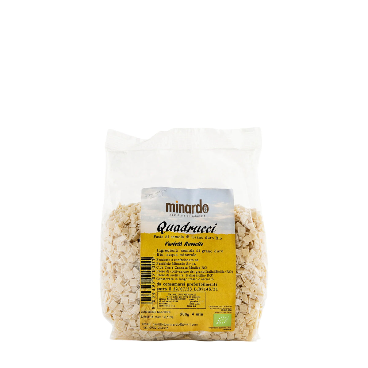 Quadrucci di grano duro antico Russello bio