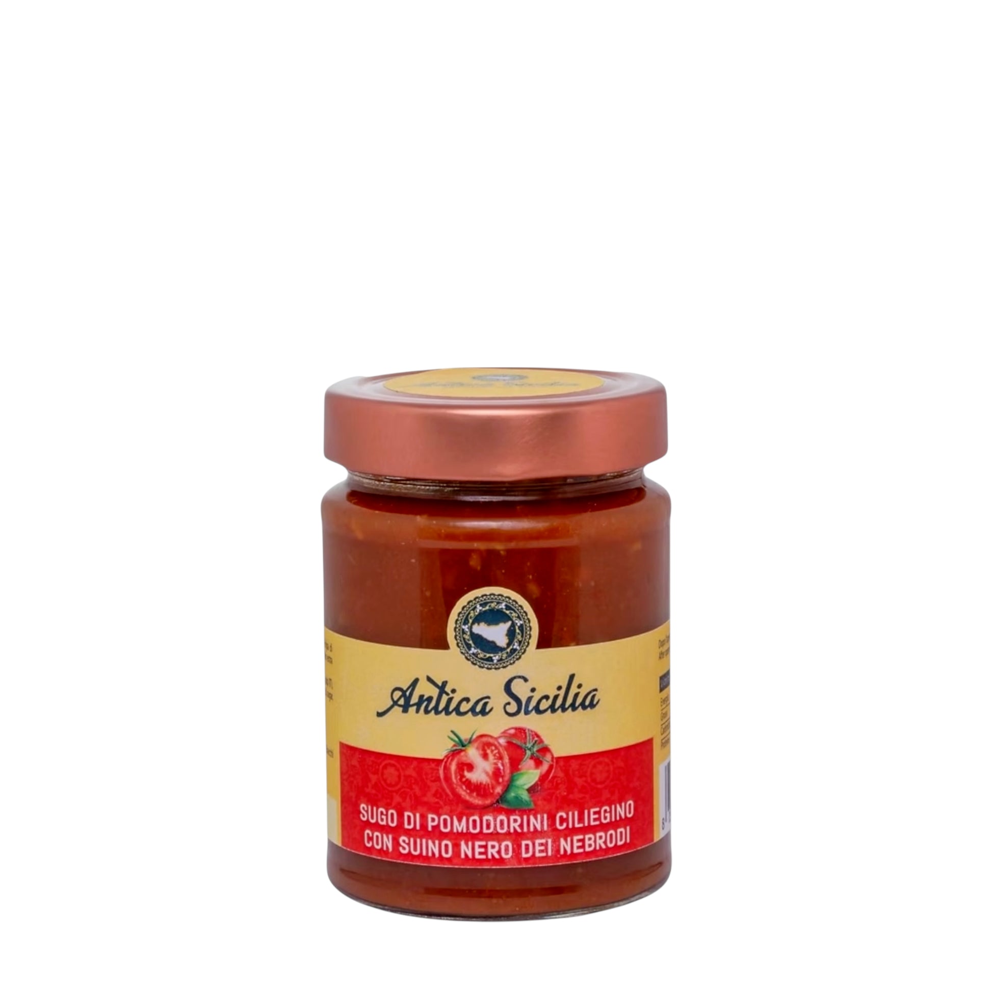 Sugo di pomodorini ciliegino con suino nero dei Nebrodi
