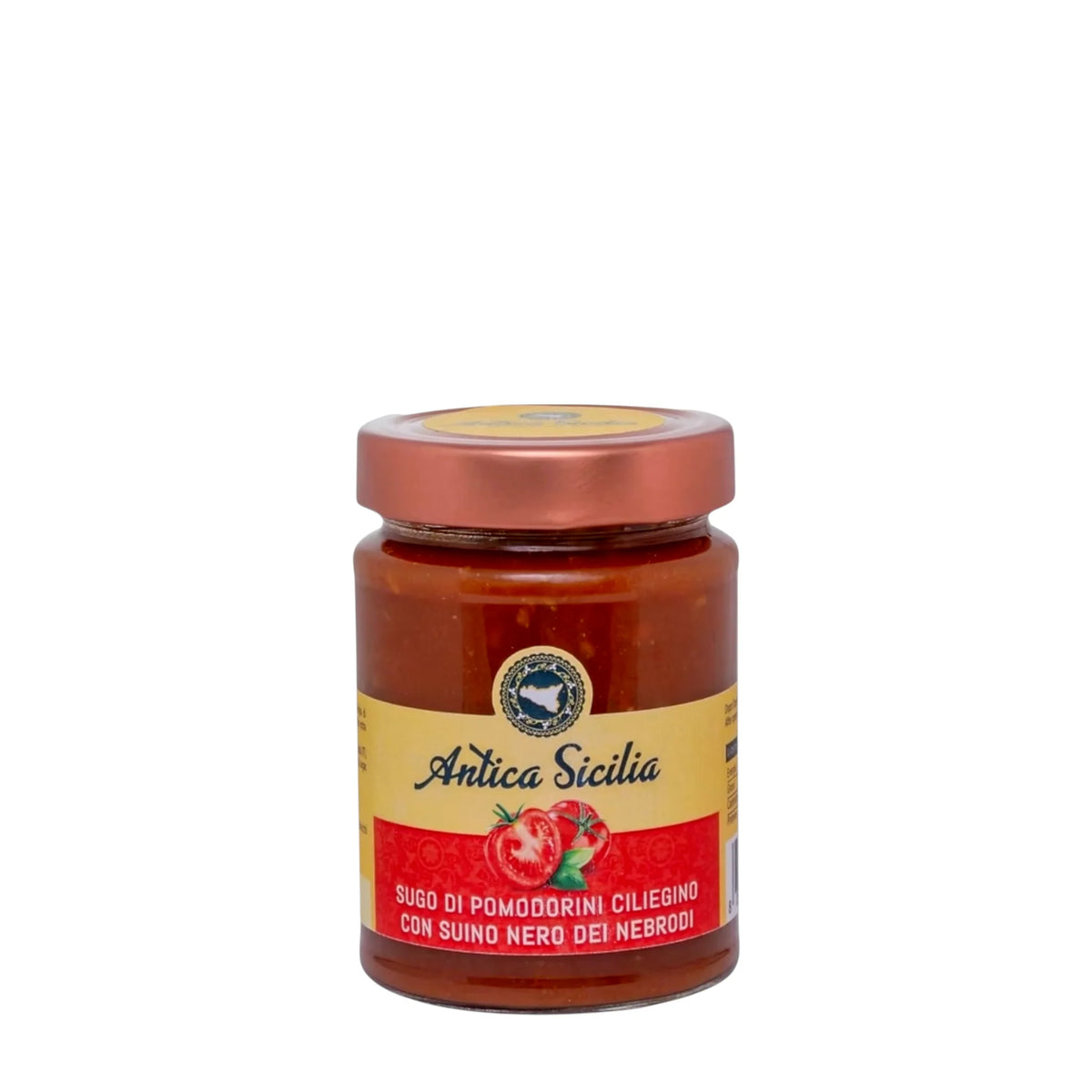 Sugo di pomodorini ciliegino con suino nero dei Nebrodi