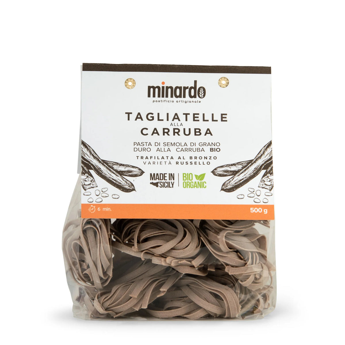 Tagliatelle alla carruba con grano duro antico Russello bio