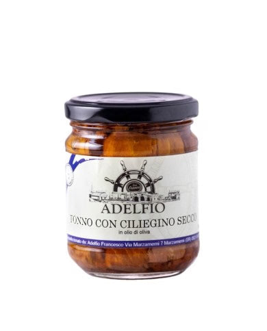 Tonno con pomodorino ciliegino secco in olio di oliva